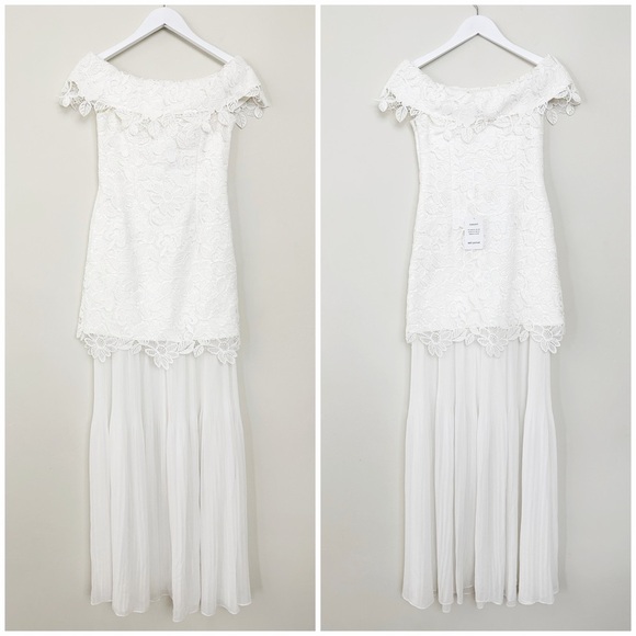 Self-Portrait Off-the-Shoulder Guipure Lace Bridal Gown - Picture 3 of 16